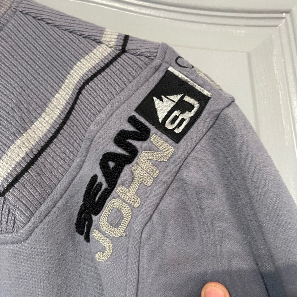 Y2K Sean John Ribbed Gray Jacket size M - Picture 7 of 7